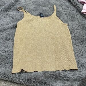 Yellow gold sparkly tank top